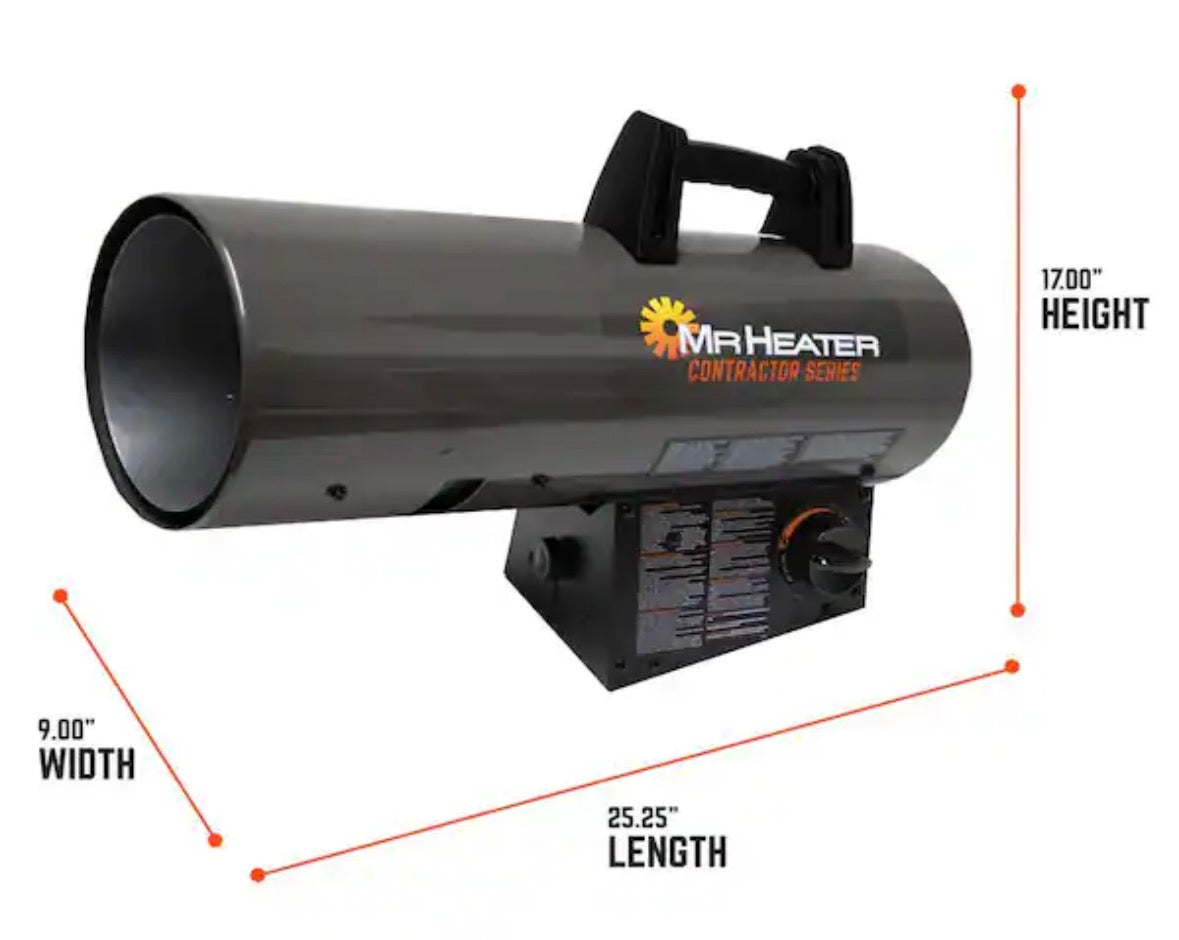 Contractor Series 125,000 BTU Forced Air Propane Outdoor Space Heater with 10 ft. Hose and Regulator