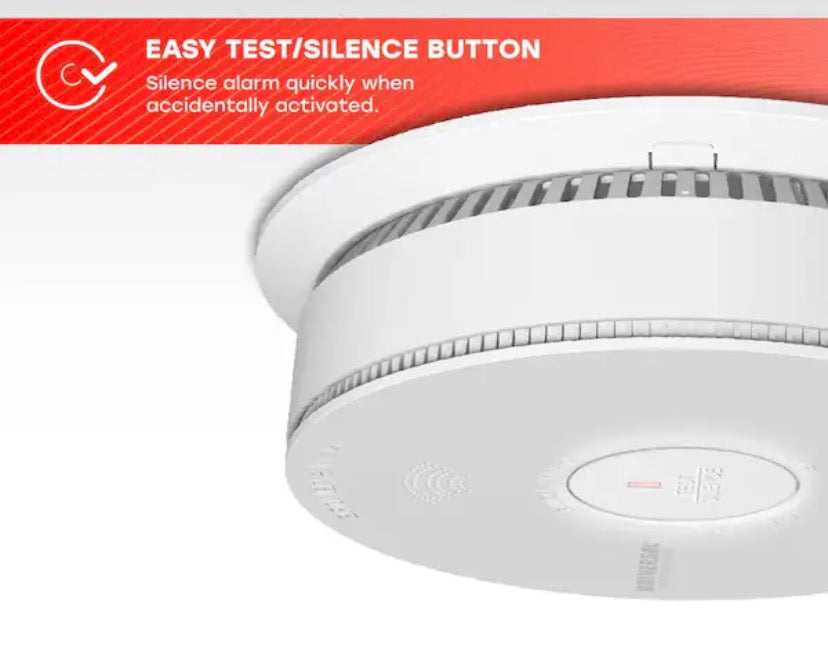 Hardwired and 10-Year Battery Backup Smoke Detector with Photoelectric Sensor and Voice Alert
