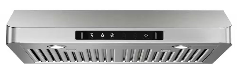 30 in. 900CFM Ducted Under Cabinet Range Hood in Stainless Steel with 3-Way Venting Removable LEDS and Gesture Control