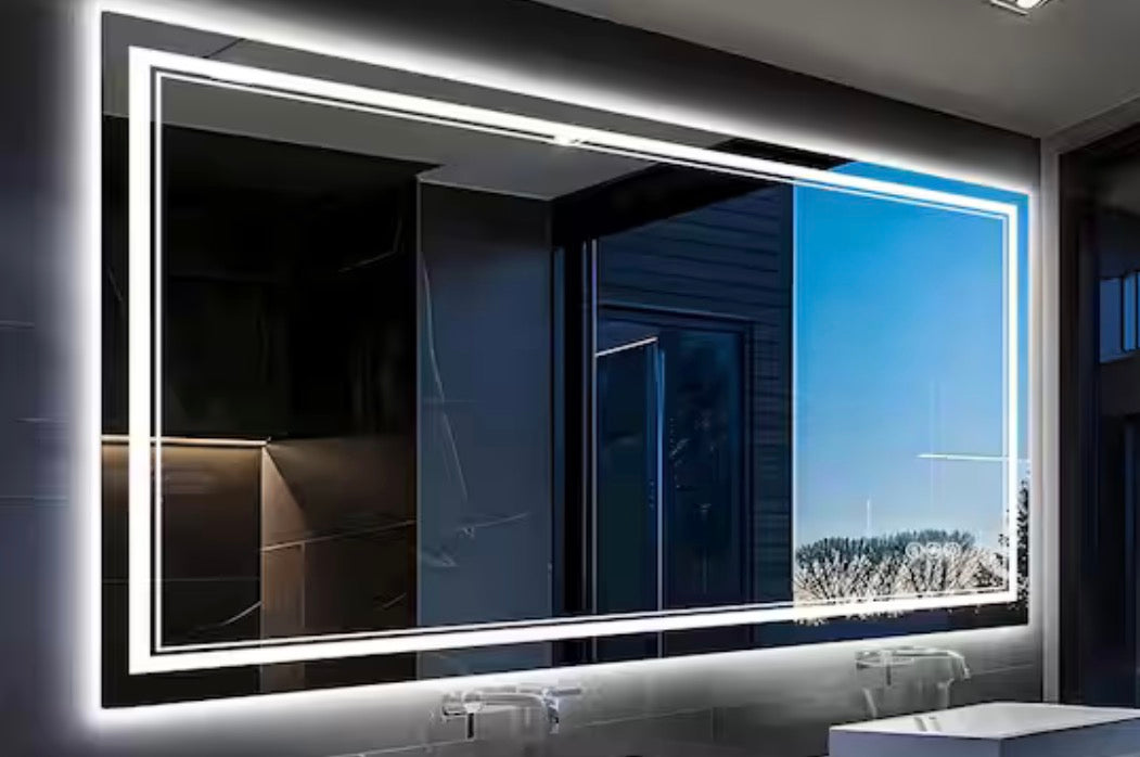 36 in. W x 60 in. H Rectangular Frameless Anti-Fog LED Front Light Backlit Wall Mirror Bathroom Vanity Mirror