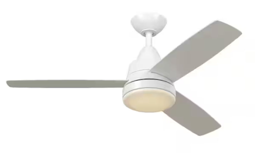 Caprice 52 in. Integrated LED Indoor Matte White Ceiling Fan with Light Kit and Remote Control
