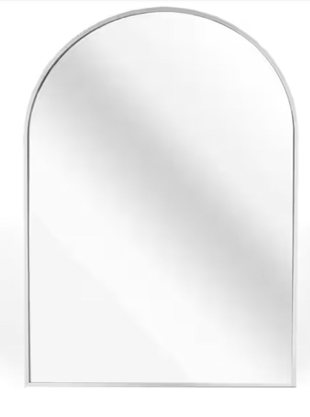 24 in. x 36 in. Metal silver arch mirror