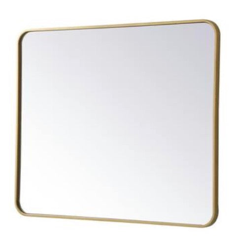 Timeless Home Brass 30 in. W x 36 in. H Rectangle Vanity Mirror
