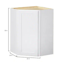 Load image into Gallery viewer, Avondale Shaker Alpine White Ready to Assemble Plywood 24 in Wall Corner Kitchen Cabinet (24 in W x 30 in H x 24 in D)
