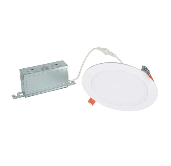 Ultra Slim Integrated LED 4 in Round Adj Color Temp Canless Recessed Light for Kitchen Bath Living rooms, White