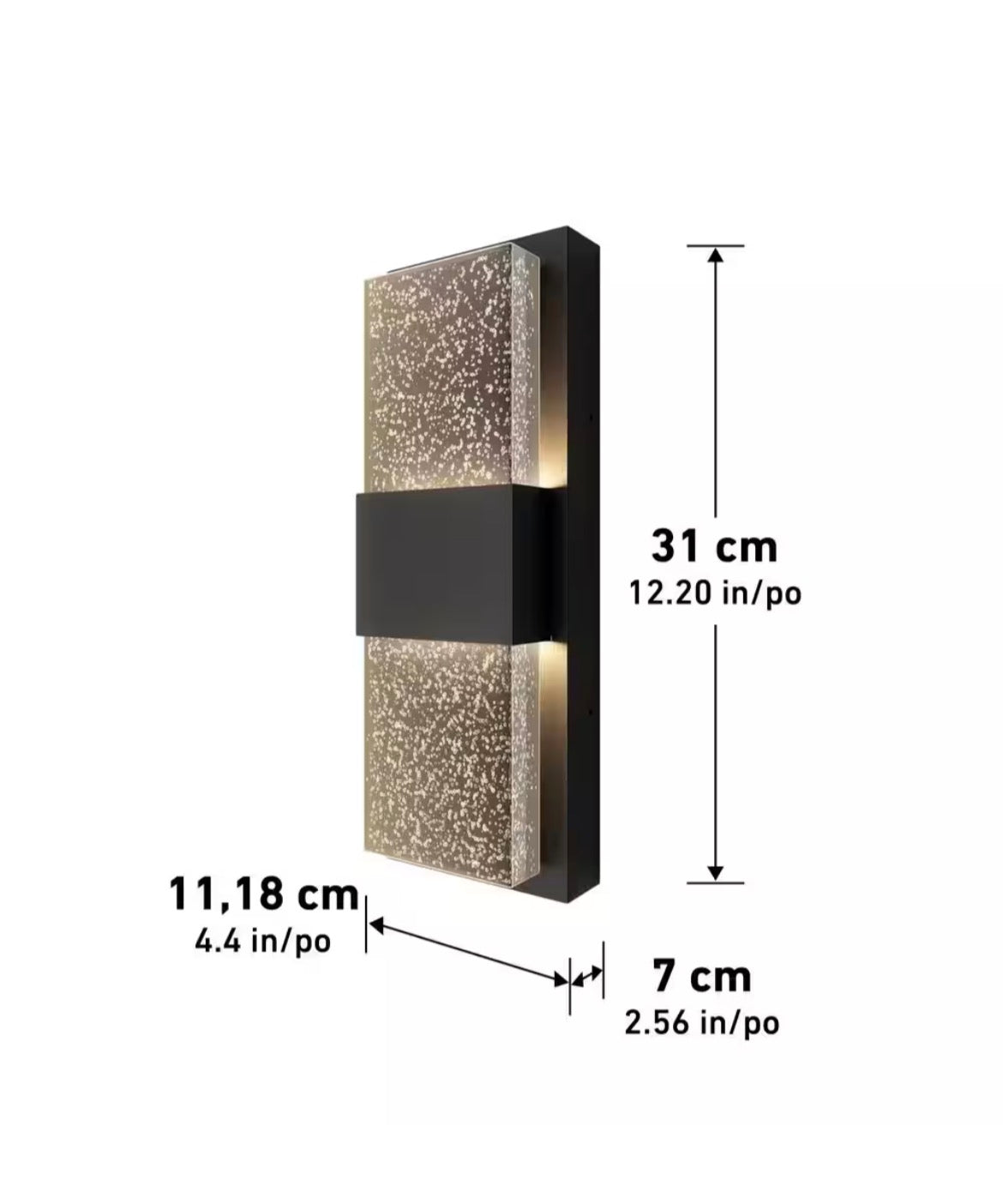 Mazza Black Modern Bubble Glass Integrated LED Outdoor Hardwired Garage and Porch-Light Lantern Sconce