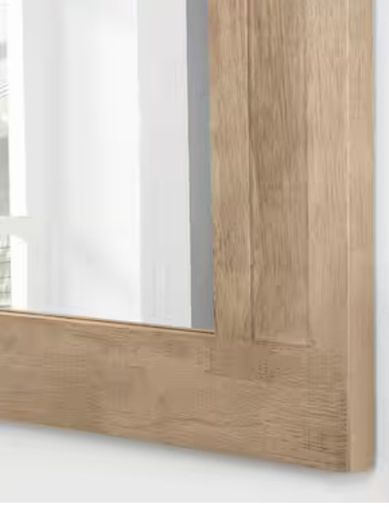 Aberdeen 40 in. x 28 in. Framed Wall Mount Mirror in Antique Oak