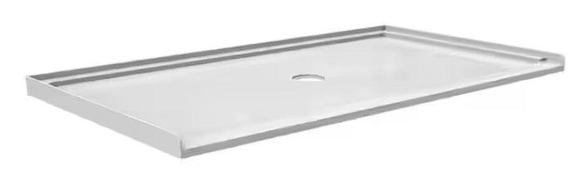 Ada Compliant 64 in. L x 36 in. W Alcove Shower Pan Base with Center Drain in White