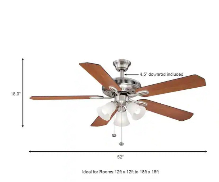 Glendale II 52 in. LED Brushed Nickel Ceiling Fan