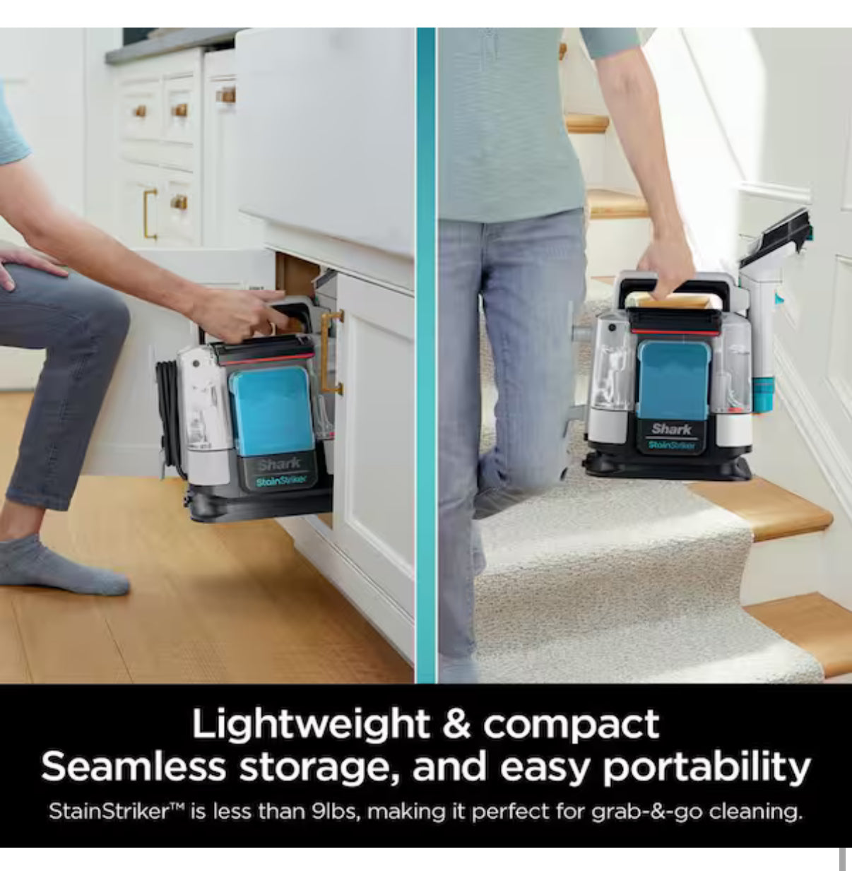 StainStriker Portable Corded Upholstery, Car, Rug and Carpet Cleaner with Spot and Pet Odor Remover in White