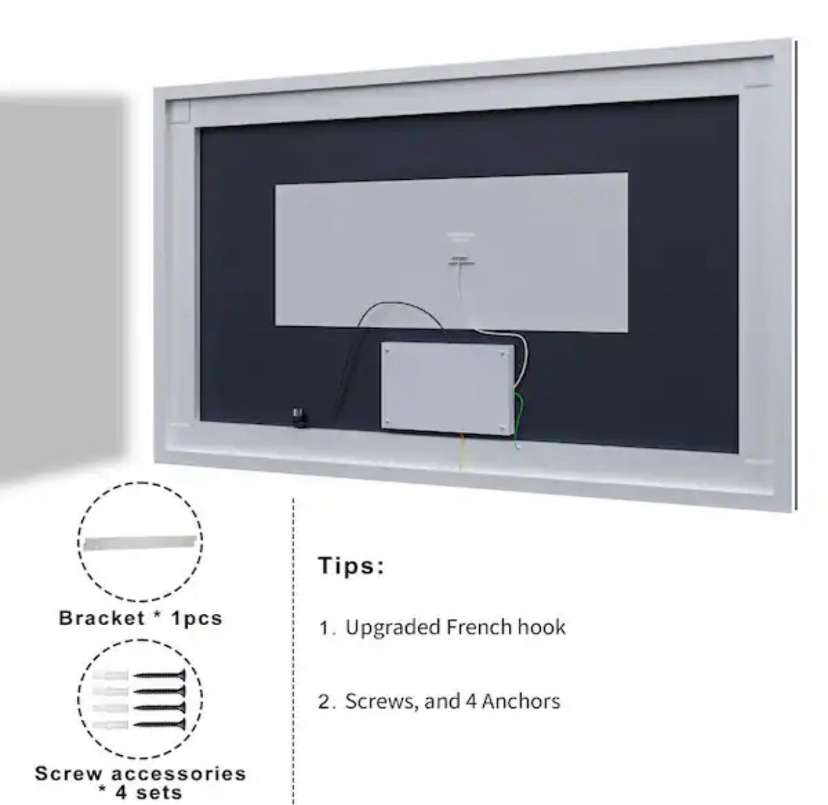 36 in. W x 60 in. H Rectangular Frameless LED Front Light and Backlit Anti-Fog Wall Mirror Bathroom Vanity Mirror