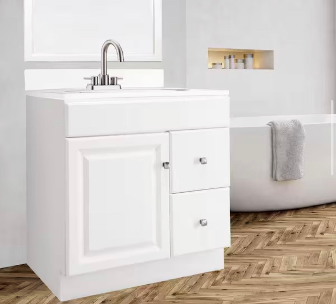 Wyndham 30 in. W x 18 in. D Unassembled Bath Vanity Cabinet Only in White Semi-Gloss