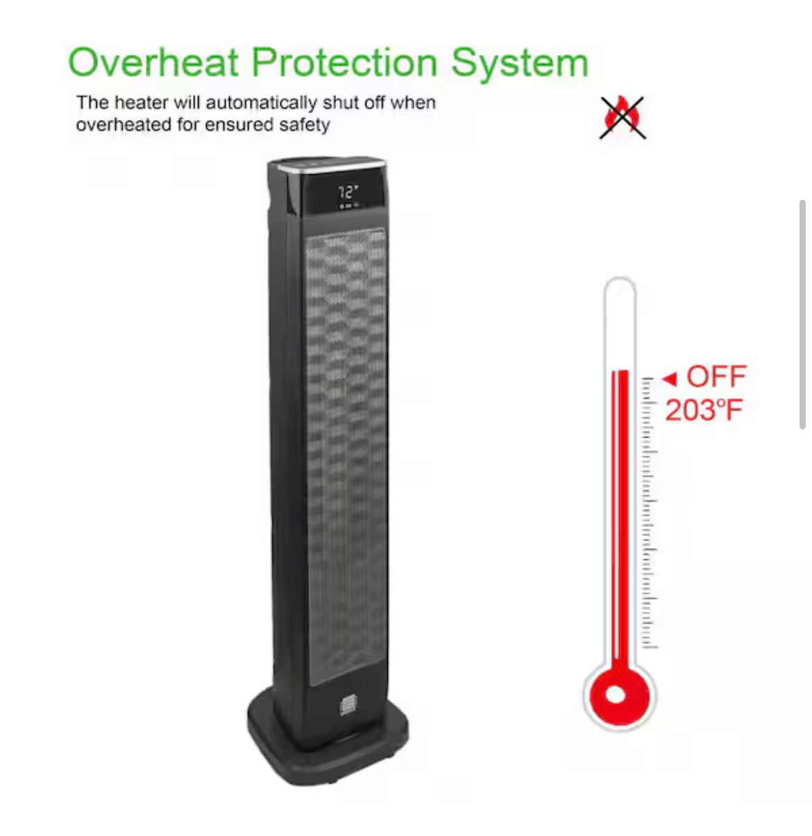 Deluxe Digital 30 in. Oscillating Ceramic Tower Space Heater with Remote Control and Safety Protection