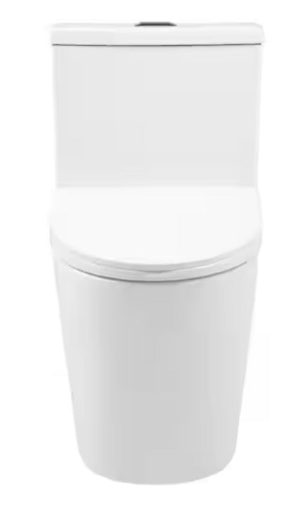 Dreux 1-piece 0.95/1.26 GPF Dual Flush Elongated Toilet in. Glossy White Seat Included