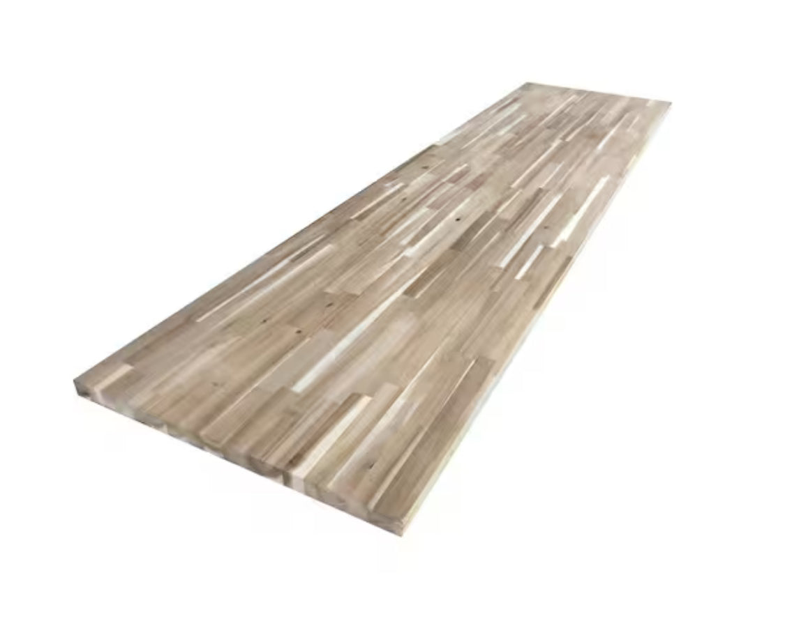 8ft L x 25” D x 1.5” H Unfinished Acacia Butcher Block