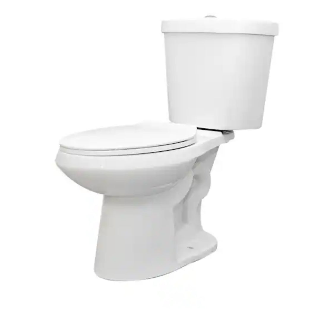 2-piece 1.1 GPF/1.6 GPF High Efficiency Dual Flush Complete Elongated Toilet in White, Seat Included
