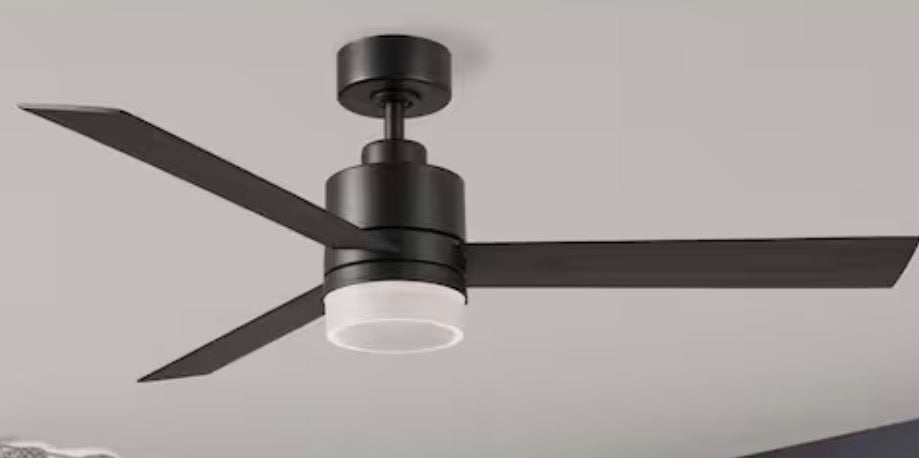 Sereni 52 in. Indoor Matte Black Ceiling Fan with Edge Lit Adjustable White Integrated LED and Remote Included