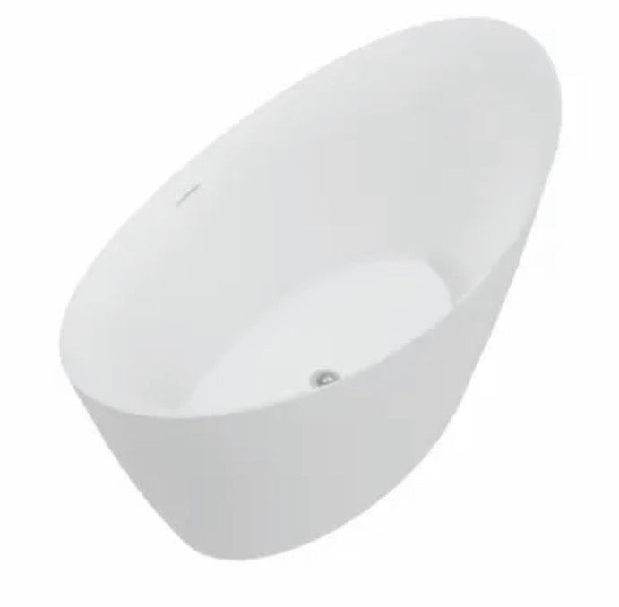 71 in. x 33 in. Acrylic Freestanding Soaking Bathtub in Glossy White with Polished Chrome Drain