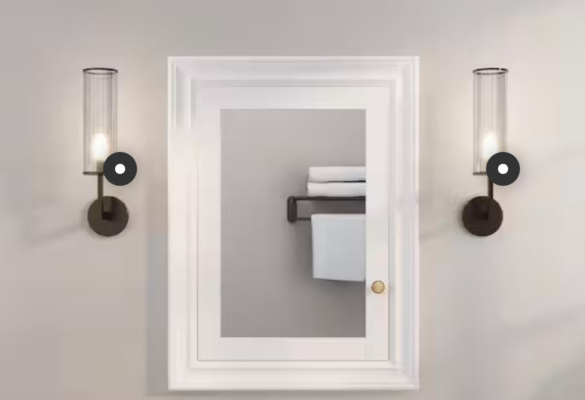 24 in. W x 32 in. H Rectangular Recessed Solid Wood Medicine Cabinet with Mirror, Left Hinge