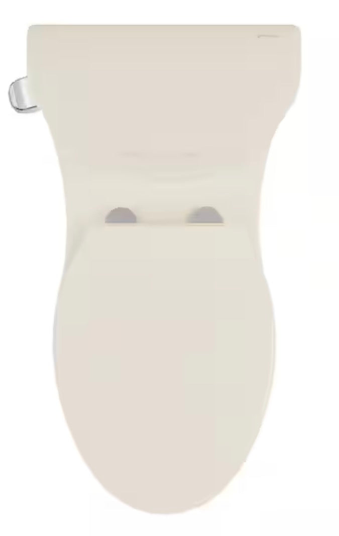 Sublime 1-piece 1.28 GPF Left Side Single Flush Handle Elongated Toilet in Bisque with Seat Included