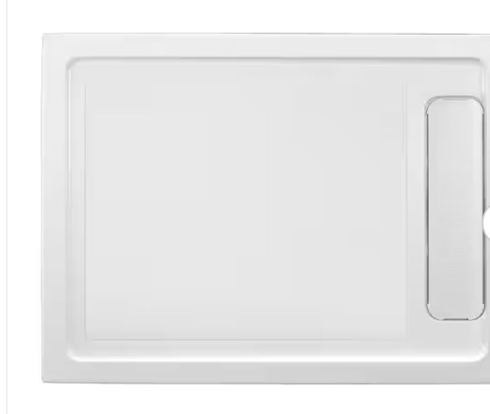 48 in. L x 32 in. W Alcove Shower Pan Base with Reversible Drain