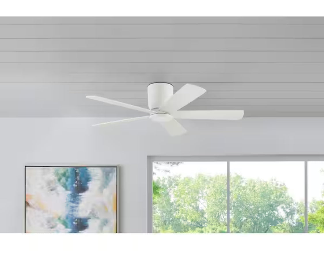 Britton 52 in. Integrated LED Indoor Matte White Ceiling Fan with Light Kit and Remote Control