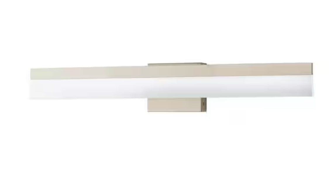 Eldridge 24 in. 1-Light Brushed Nickel LED Bathroom Vanity Light Bar