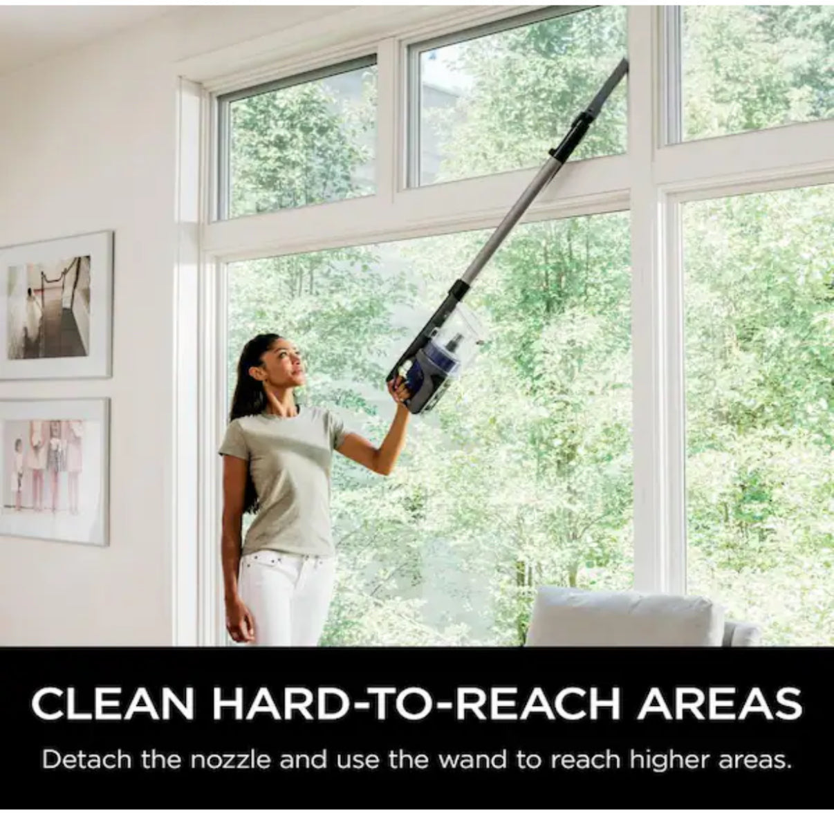 Pet Bagless Cordless Stick Vacuum with XL Dust Cup, LED Headlights, Removable Handheld, 40min Runtime, in Gray