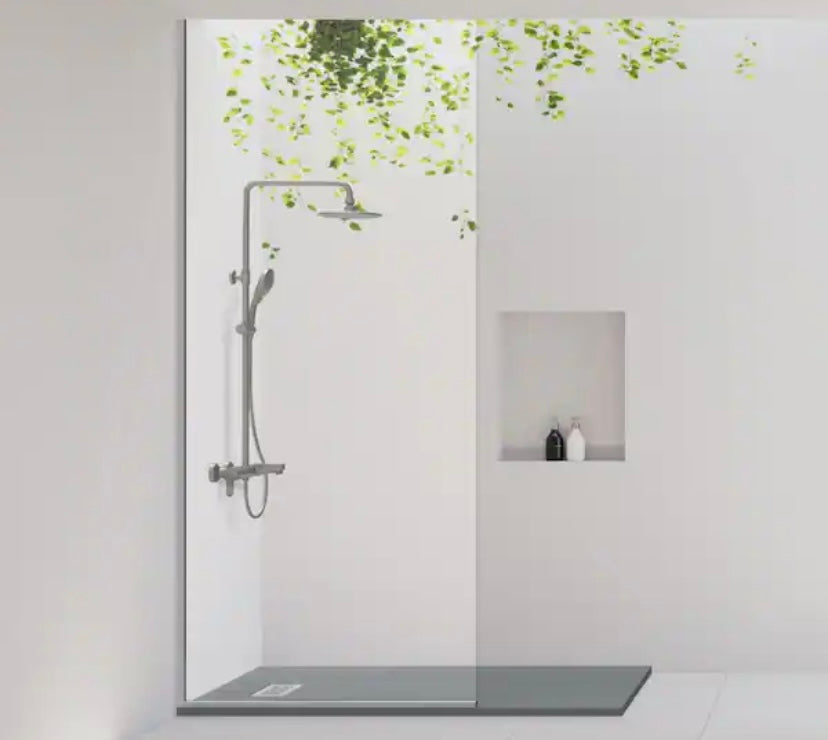 32 in. W x 60 in. L x 1.125 in. H Alcove Solid Composite Stone Shower Pan Base with L/R Drain in Graphite Sand