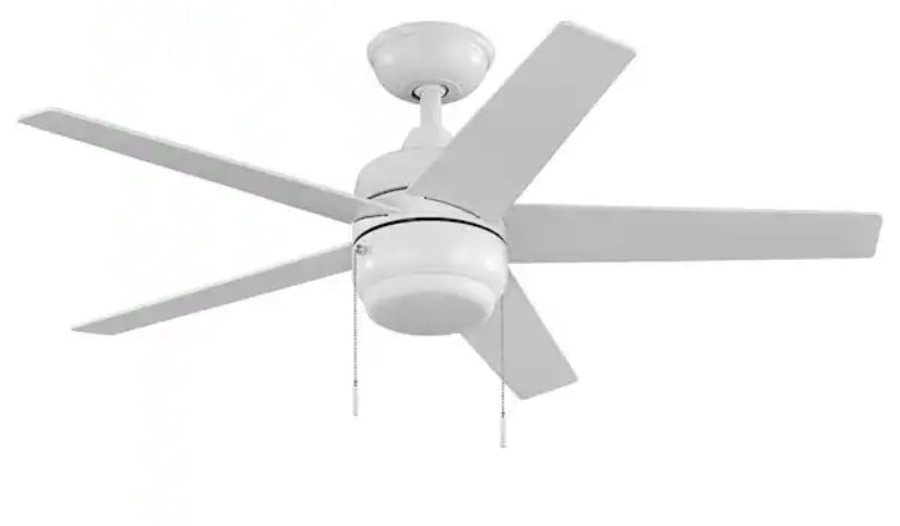 Mena 44 in. LED Indoor/Outdoor Matte White Ceiling Fan with Light Kit and Reversible Blades Included