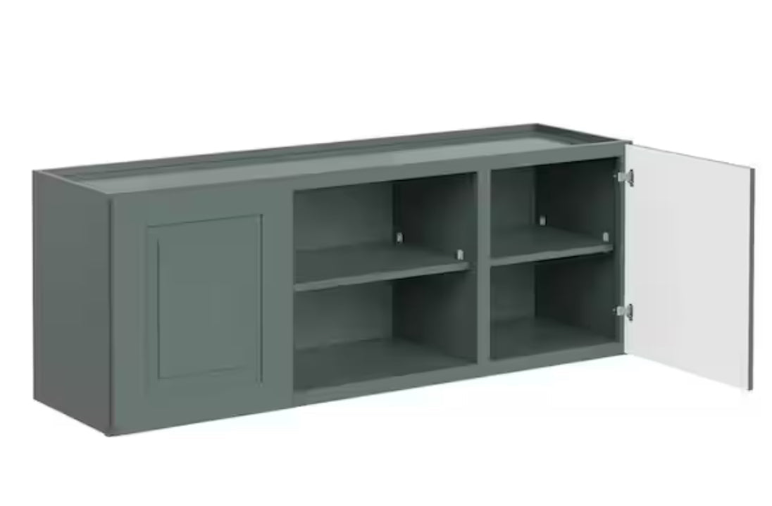 Greenwich Aspen Green 23 in. H x 60 in. W x 12 in. D Plywood Laundry Room Wall Cabinet with 3 Shelves