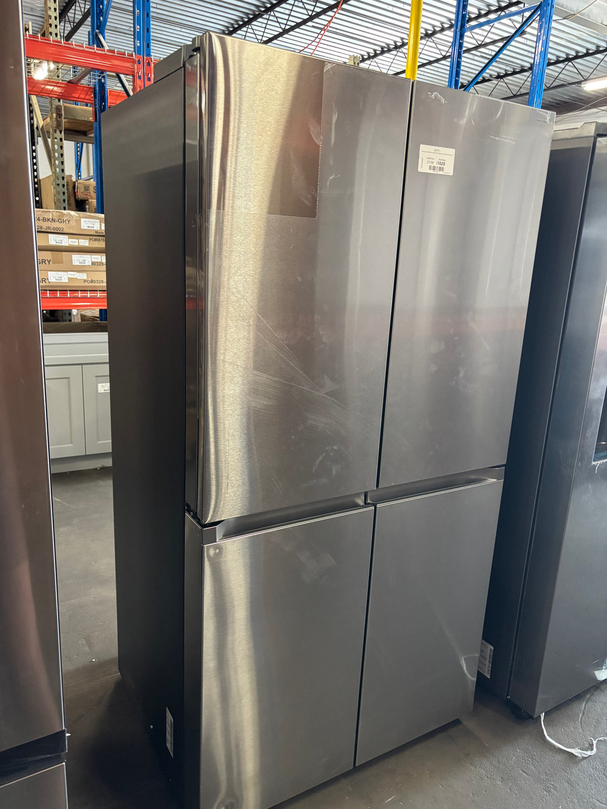 Samsung 23 cu. ft. Counter Depth 4-Door French Door Refrigerator with Beverage Center in Stainless Steel
