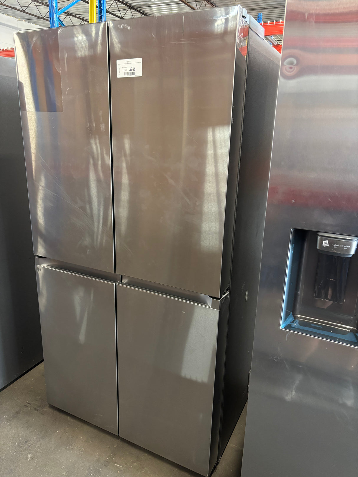 Samsung 23 cu. ft. Counter Depth 4-Door French Door Refrigerator with Beverage Center in Stainless Steel