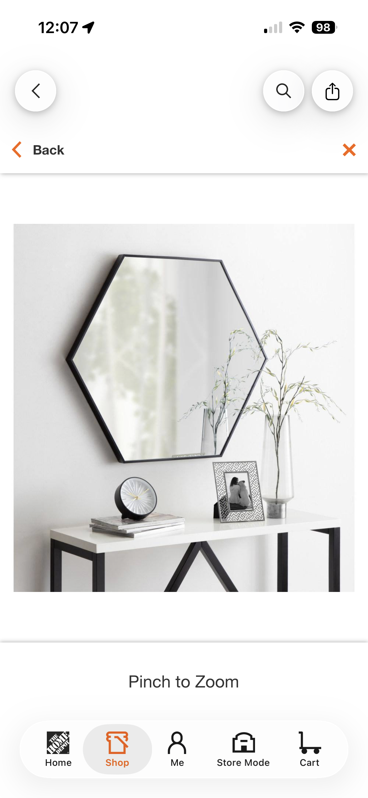 Medium Novelty Black Contemporary Mirror (34.75 in. H x 30.75 in. W)