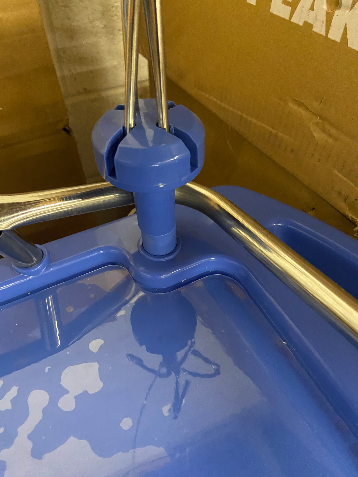 Utility cart Blue Steel Kitchen Cart with 5 Tiers Lab Carts Mobile Medical Cart with 5-Drawers and 2 Trash Cans