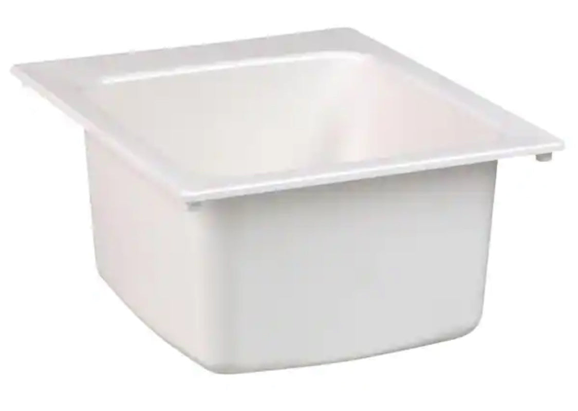 17 in. x 20 in. Fiberglass Self-Rimming Utility Sink in White