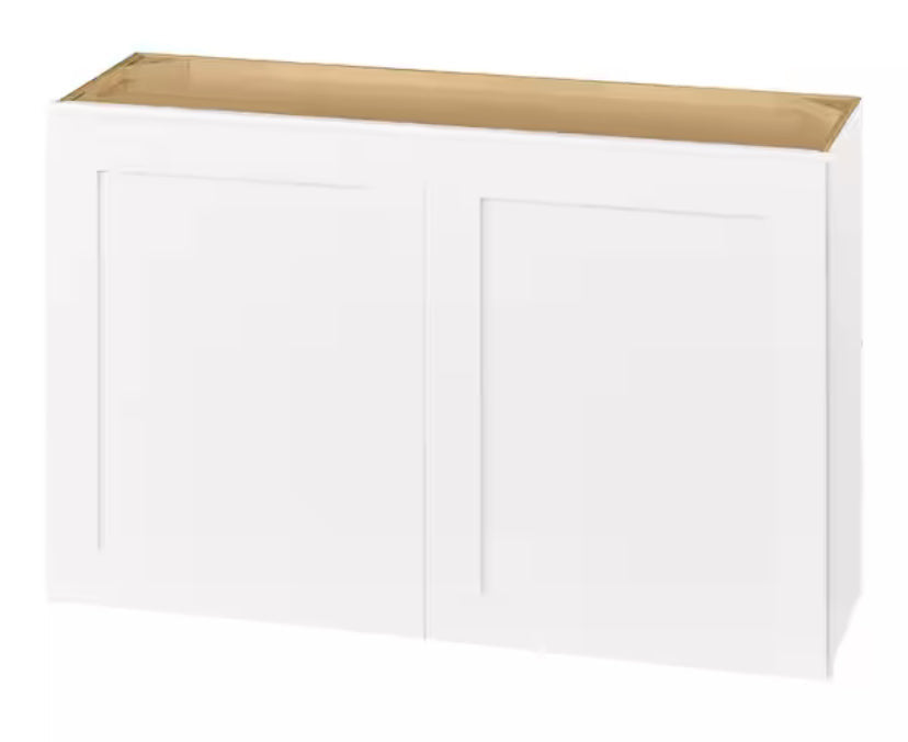 Avondale Shaker Alpine White Quick Assemble Plywood 36 x 24in Wall Bridge Kitchen Cabinet (36 in W x 24 in H x 12 in D)