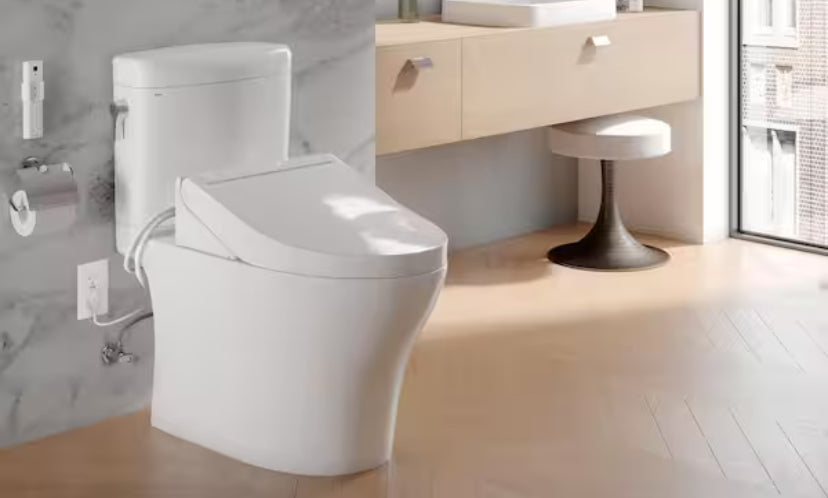 C5 Washlet Electric Heated Bidet Toilet Seat for Elongated Toilet in Cotton White