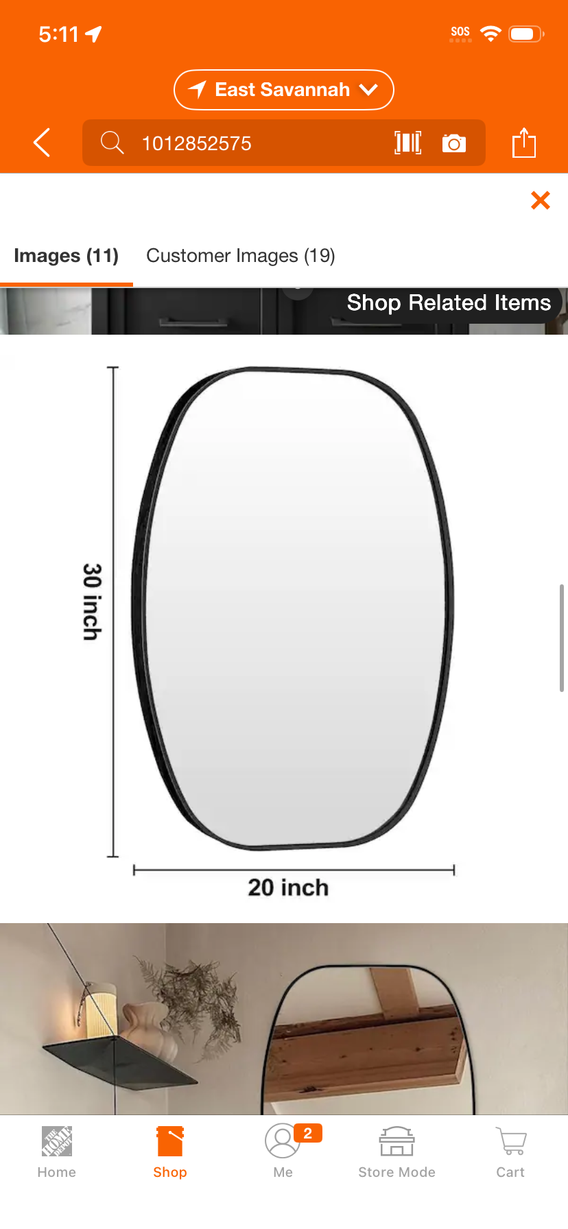 20 in. W x 30 in. H Black Oval Wall Mounted Aluminum Alloy Bathroom Mirror Decorative Mirror