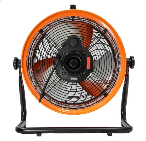 16 in. 3-Speed Drum Floor Fan in Orange High Velocity Turbo