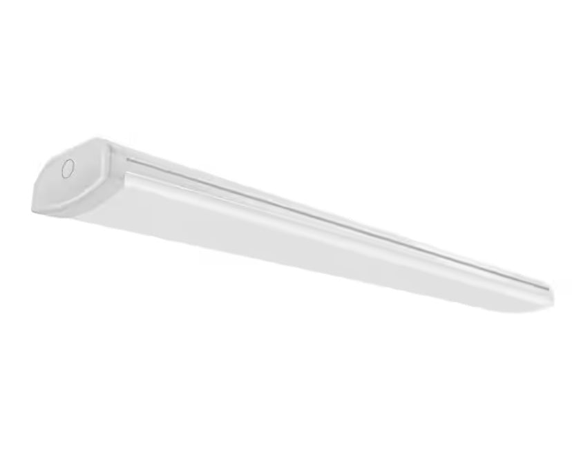 4 ft. 55-Watt 4000K Bright White 5000 Lumens White Integrated LED Linkable Hanging Motion Sense Shop Light with Remote