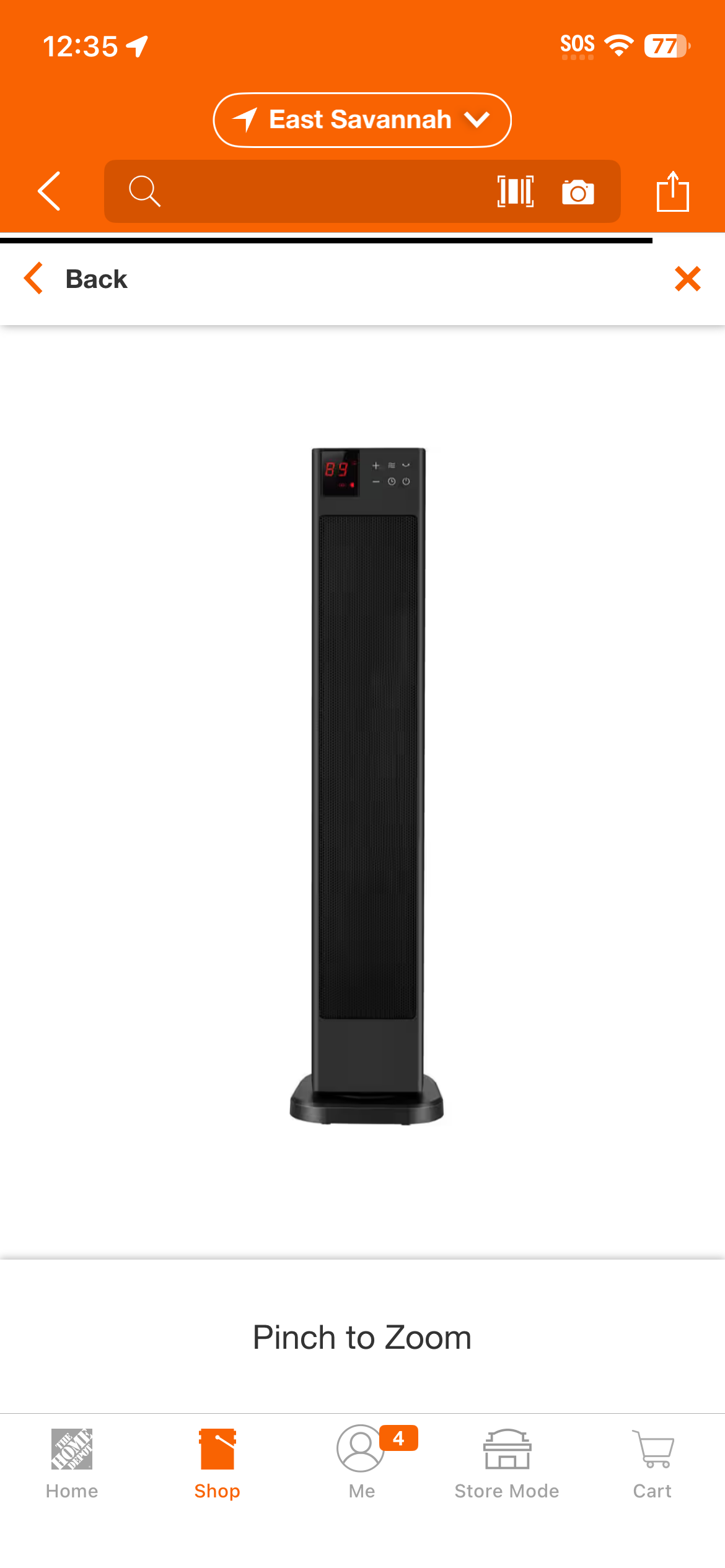 30 in. 1500-Watt Digital Tower Ceramic Heater