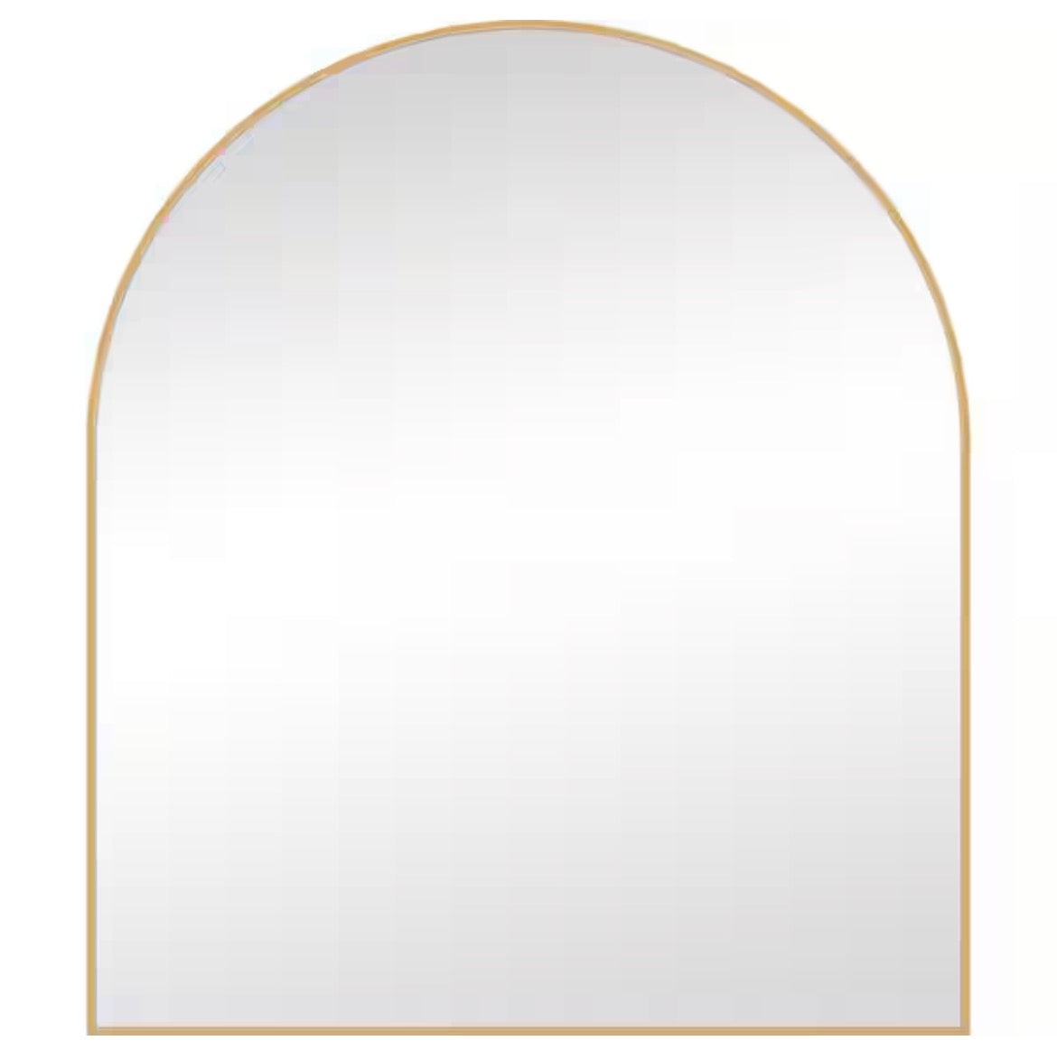 30 in. W x 36 in. H Arched Framed Wall Bathroom Vanity Mirror in Brushed Gold