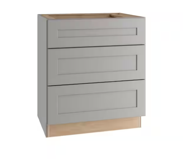 21 in. W x 24 in. D x 34.5 in. H Ready to Assemble Plywood Shaker Drawer Base Kitchen Cabinet in Dove Gray