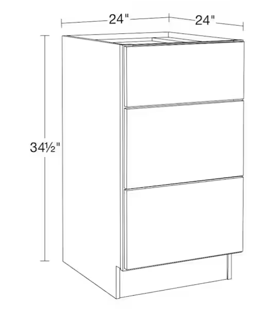 21 in. W x 24 in. D x 34.5 in. H Ready to Assemble Plywood Shaker Drawer Base Kitchen Cabinet in Dove Gray