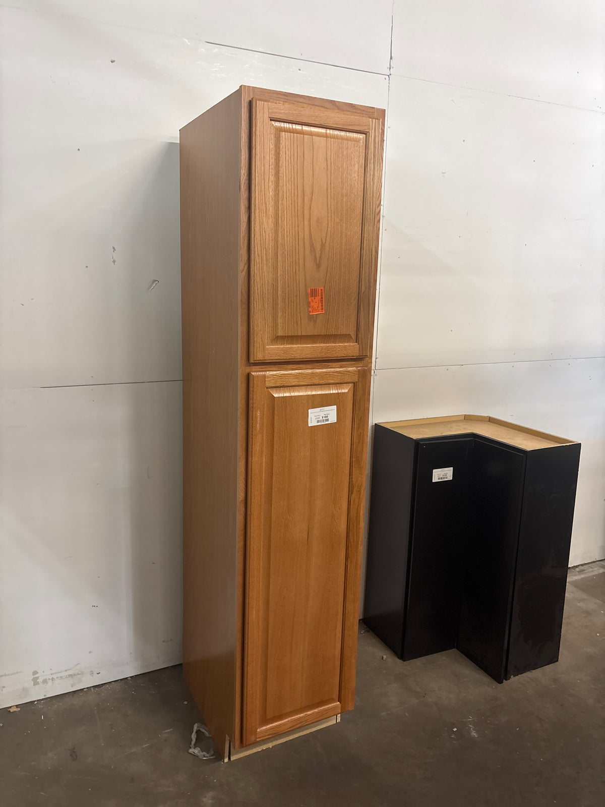 Hampton 18 in. W x 24 in. D x 84 H Assembled Pantry Kitchen Cabinet in Medium Oak