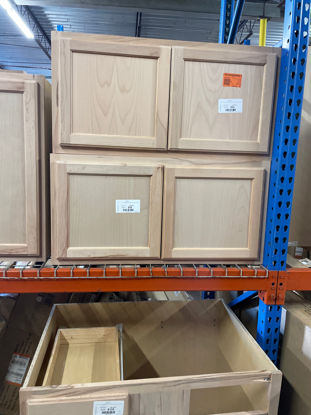 36 in. W x 12 in. D x 18 in. H Assembled Wall Bridge Kitchen Cabinet in Unfinished with Recessed Panel