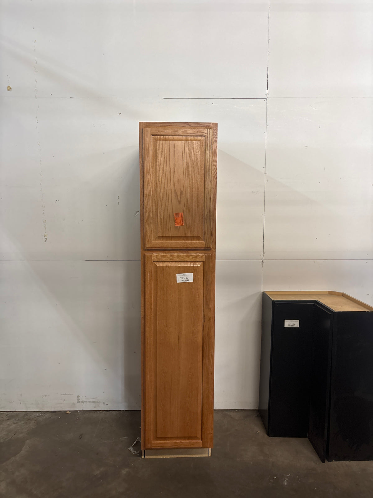Hampton 18 in. W x 24 in. D x 84 H Assembled Pantry Kitchen Cabinet in Medium Oak