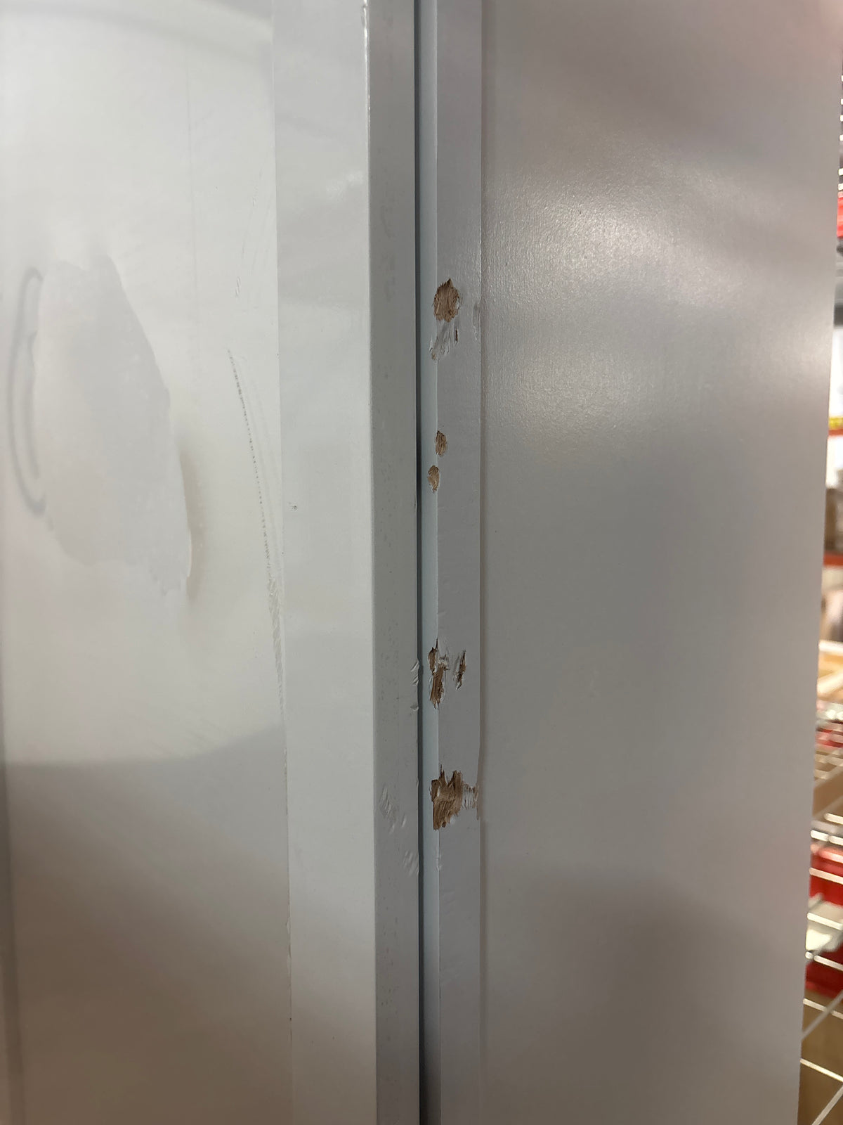 Courtland Polar White Finish Laminate Shaker Stock Assembled Wall Kitchen Cabinet 18 in. x 42 in. x 12 in.