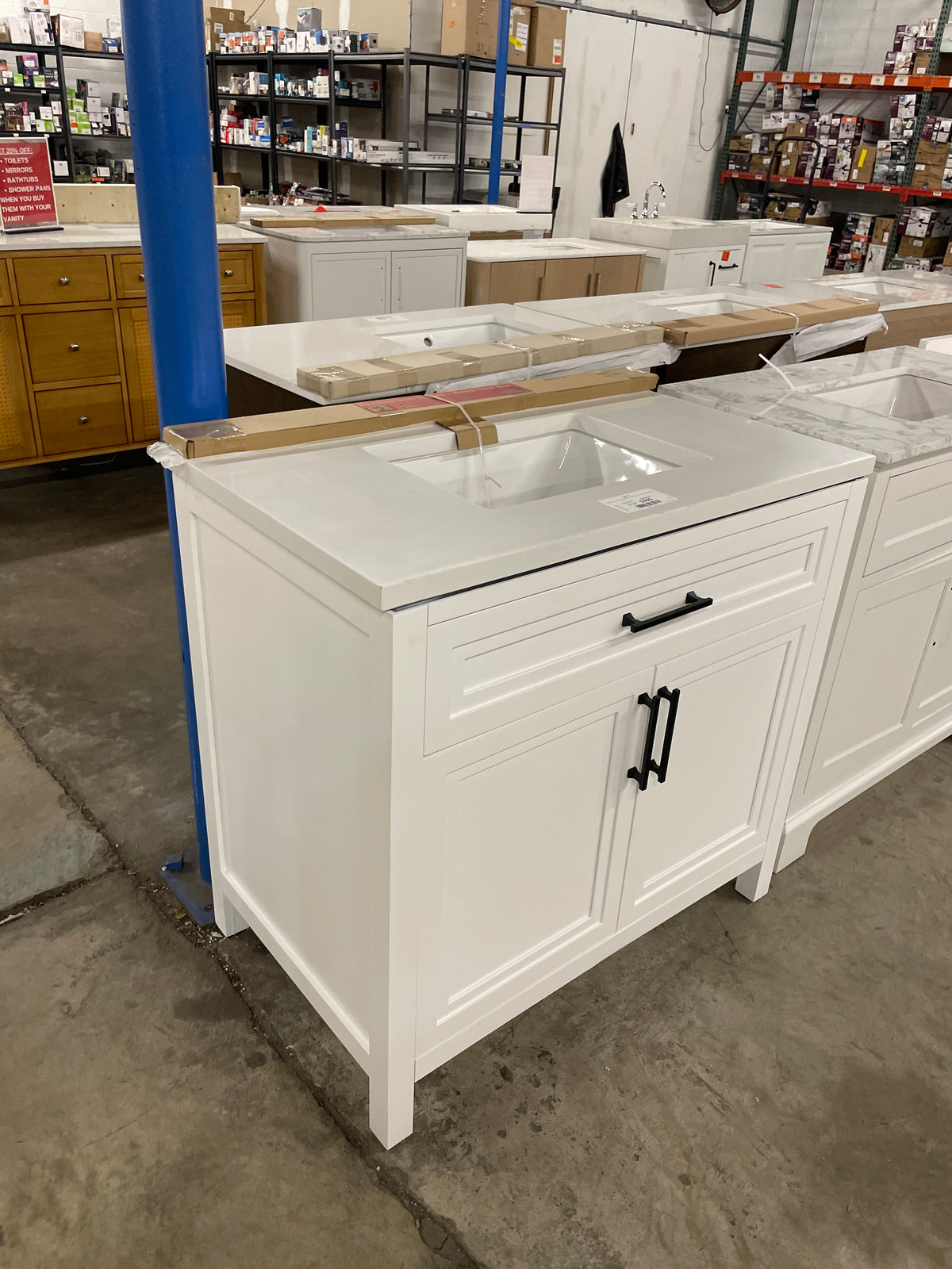 Mayfield 36 in. W x 22 in. D Vanity in White with Cultured Marble Vanity Top in White with White Basin